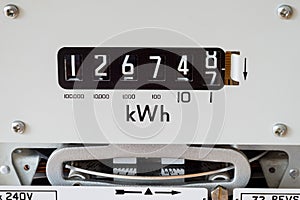 Close-up of electric meter