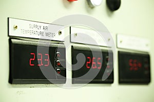 Close up of an Electric meter,Electric utility meters for an apartment complex or offshore oil and gas plant