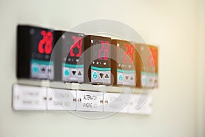 Close up of an Electric meter,Electric utility meters for an apartment complex or offshore oil and gas plant, Electronic display