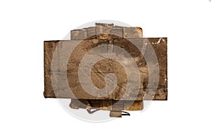 Close up of an electric system on white background, in a white background