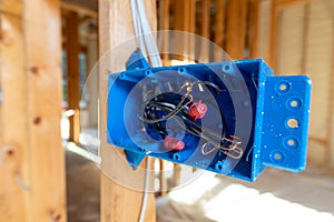 Close-up of Electrical box in new home construction