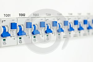 Close-up of electrical fuseboxes