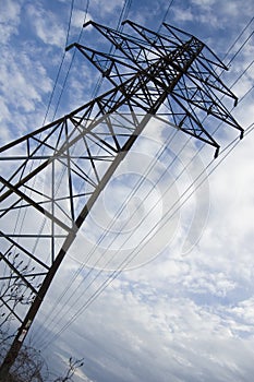 Close up of electrical pylon