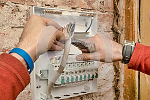 Close-Up Of Electrician Work