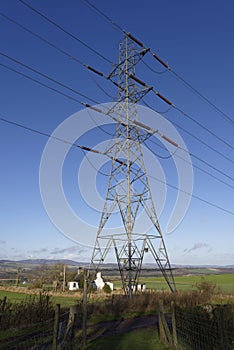 Close Up of an Electricity Pylon in a Field within the small village of Aberlemno