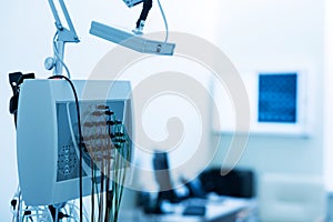 Close up of electroencephalograph standing in lab