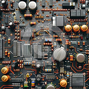 Close-up electronic board
