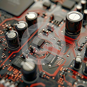 Close-up electronic board