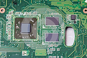 Close-up of electronic circuit board.