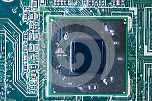 Close-up of electronic circuit board.