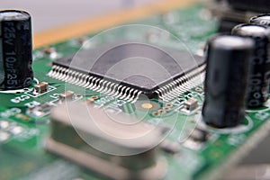 Close up of electronic components