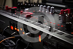 a close up of an electronic device with wires