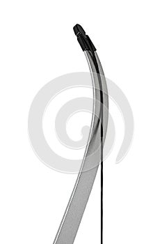 Close-up element of sports bow. Modern sport bow. Weapons for sports and entertainment. Isolate on a white back