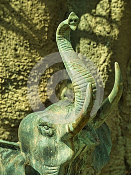 Close-up of Elephant Statue at Topeka Zoo