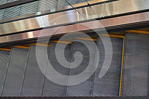 Close-up of elevator escalator in city mall