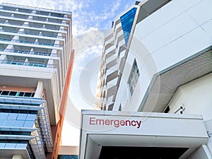Close up of the emergency hospital building