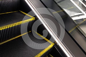 Empty steps of escalator