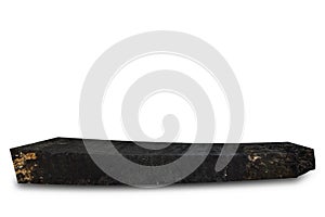Close up of an empty wooden sign on white backgroun, old wooden planks isolated