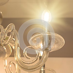 Close up in the enabled state of classic style chandelier