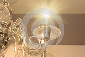 Close up in the enabled state of classic style chandelier