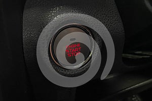 Close up engine car start button. Start stop engine modern new car button,Makes it easy to turn your auto mobile on and off.