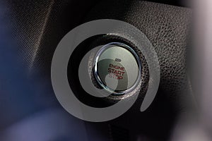 Close up engine car start button. Start stop engine modern new car button,Makes it easy to turn your auto mobile on and off. a key