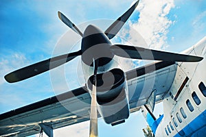 Engine propeller aircraft, industrial style