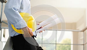 Close-up of an engineer working on a construction site