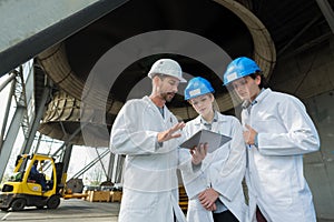 close up engineers in aerospace industry