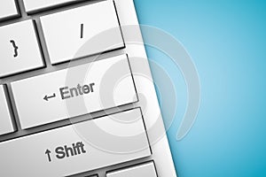 Close up of enter button on computer keyboard