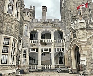 Close up of entrance to Casa Loma mansion. Toronto, Canada