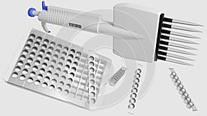 close up enzyme-linked immunosorbent assay (ELISA) kits removeable plate strips