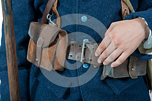 Close-up of the equipment of the French soldier 1918