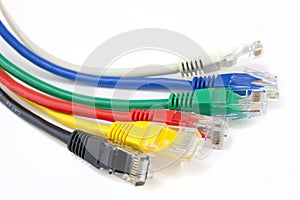 Close up ethernet network cables