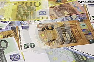 Close-up of European union currency