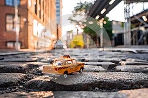 Classical taxi model in New York, Brooklyn near Brooklyn bridge