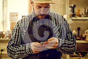 Experienced carpenter in workshop