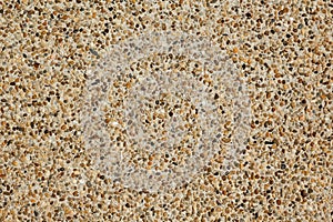 Close up of an exposed aggregate concrete finish