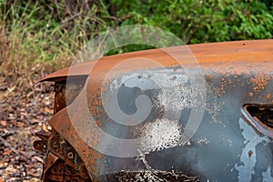 Exterior Of Abandoned Burnt Out Car Wreck