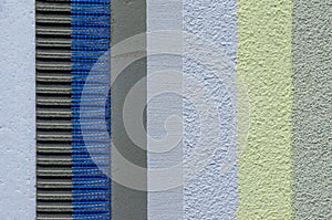 Close-up of external wall insulation systems and facade cladding