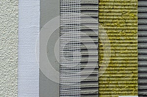 Close-up of external wall insulation systems and facade cladding