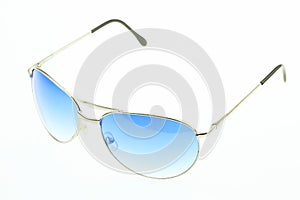 Close up of eye glasses isolated on white background