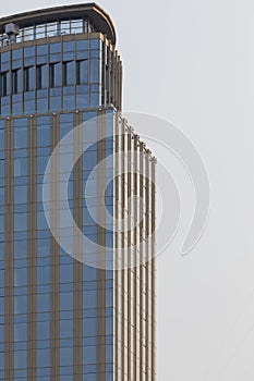 Close-up of the facade of one of the skyscrapers in Gambir, Jakarta photo