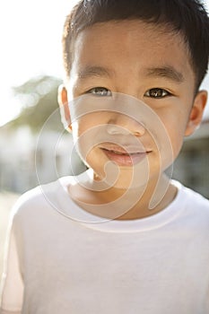 Close up face of asian children tooth smiling face