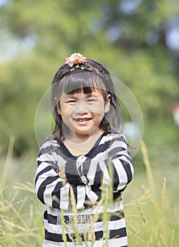 Close up face of asian children toothy smiling face happiness em