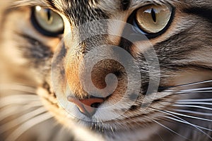 Close up of face of Main Coon cat