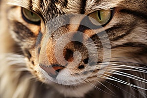Close up of face of Main Coon cat
