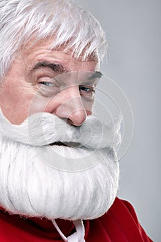 Close-up of the face of a Santa Claus