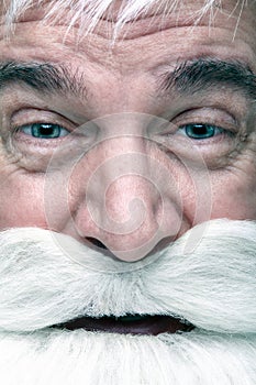 Close-up of the face of a Santa Claus