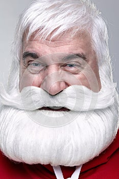 Close-up of the face of a Santa Claus
